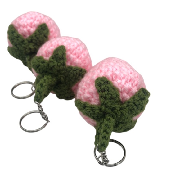 Juicy Crochet Strawberry Plush Keychain | Berry Bag Flair 🍓 Farm Fresh Vibes - Picture 14 of 15